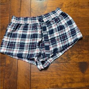Garage Navy Plaid Athletic Shorts